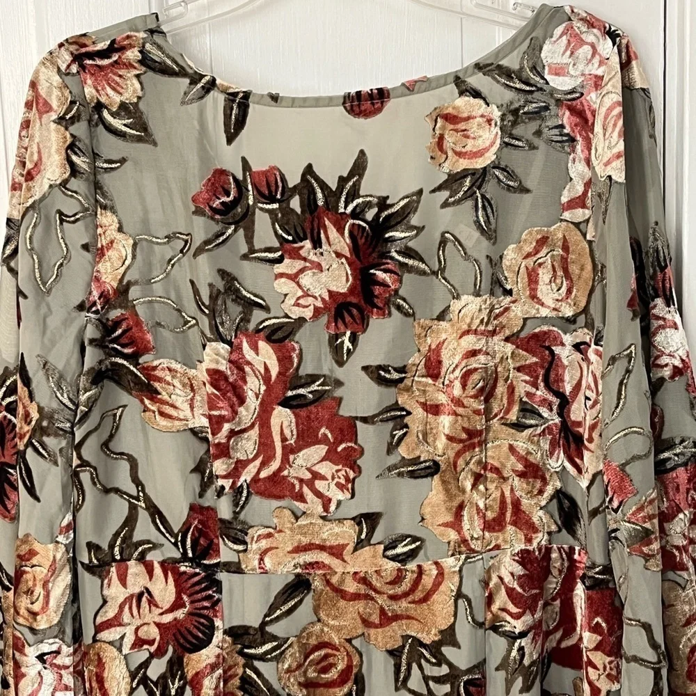 NWOT SOFT SURROUNDINGS Uma Floral Burnout Midi Dress PL Cottagecore Boho - Picture 4 of 15